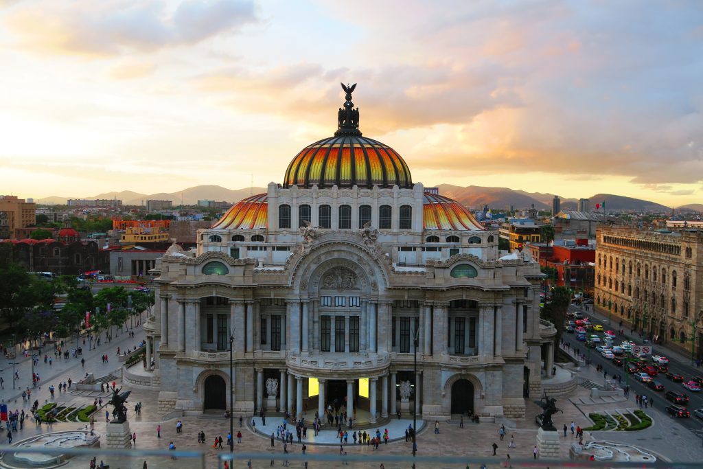 Palacio de Bellas Artes, Mexico City at sunset