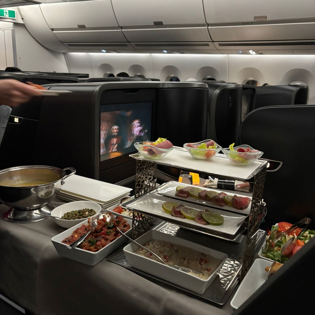 Turkish Airlines Business Class Food Mezze Trolley